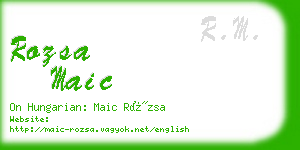 rozsa maic business card